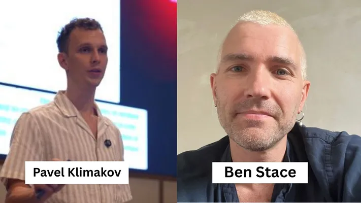 Pavel Klimakov and Ben Stace side-by-side.