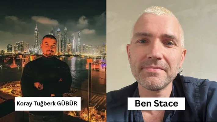 : Koray Tugberk GUBUR and Ben Stace side-by-side portraits