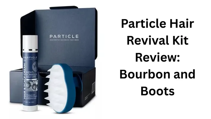 Particle Hair Revival Kit for men with Hair & Scalp Cream and scalp massager brush in an open box.